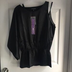 NWT silky black blouse 12